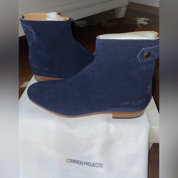 Common Projects X Robert Geller Chelsea Boot w/Zipper Navy Men Eu 41(US8) - Picture 2 of 13